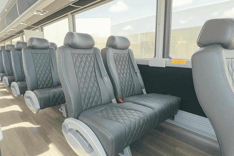 interior of St Louis Coach Bus Service charter bus