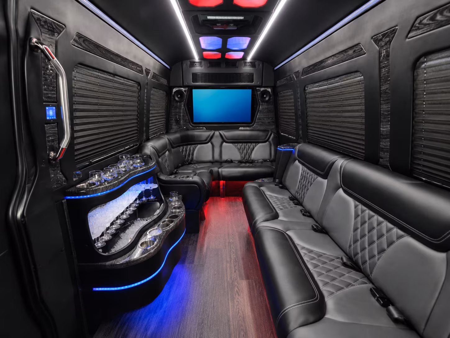 st louis 25 passenger party bus interior