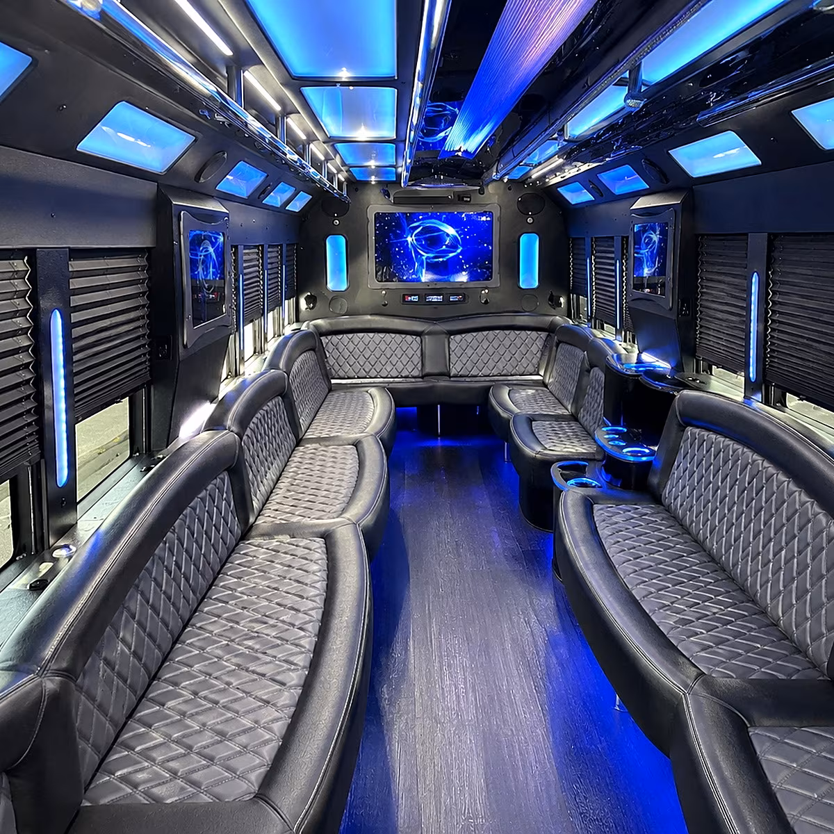 st louis 50 passenger party bus interior