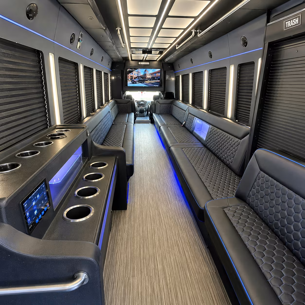 st louis party bus rental interior